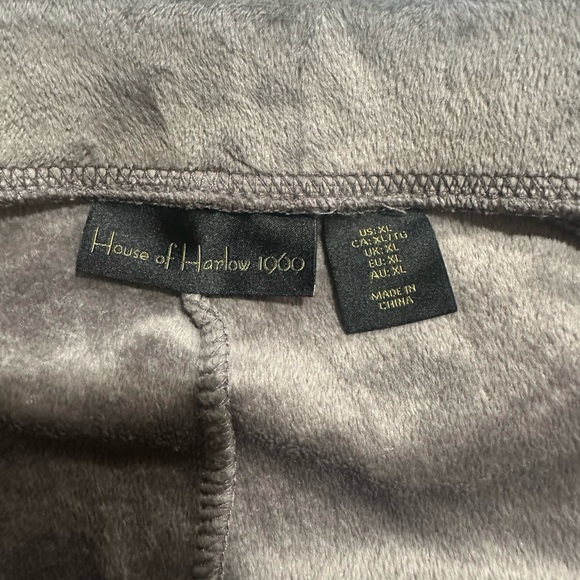House of Harlow 1960 Nicole Richie Gray Velour Joggers-Size XL - Picture 4 of 6